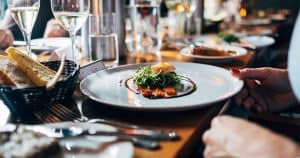 Eating at a restaurant