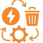 Icon representing waste reduction, efficiency systems, and food waste optimization in restaurant operations.