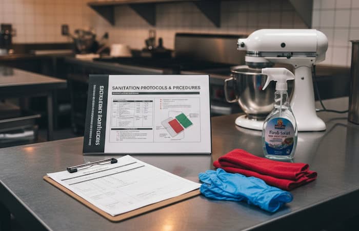 Restaurant sanitation procedures compliant with BC health regulations
