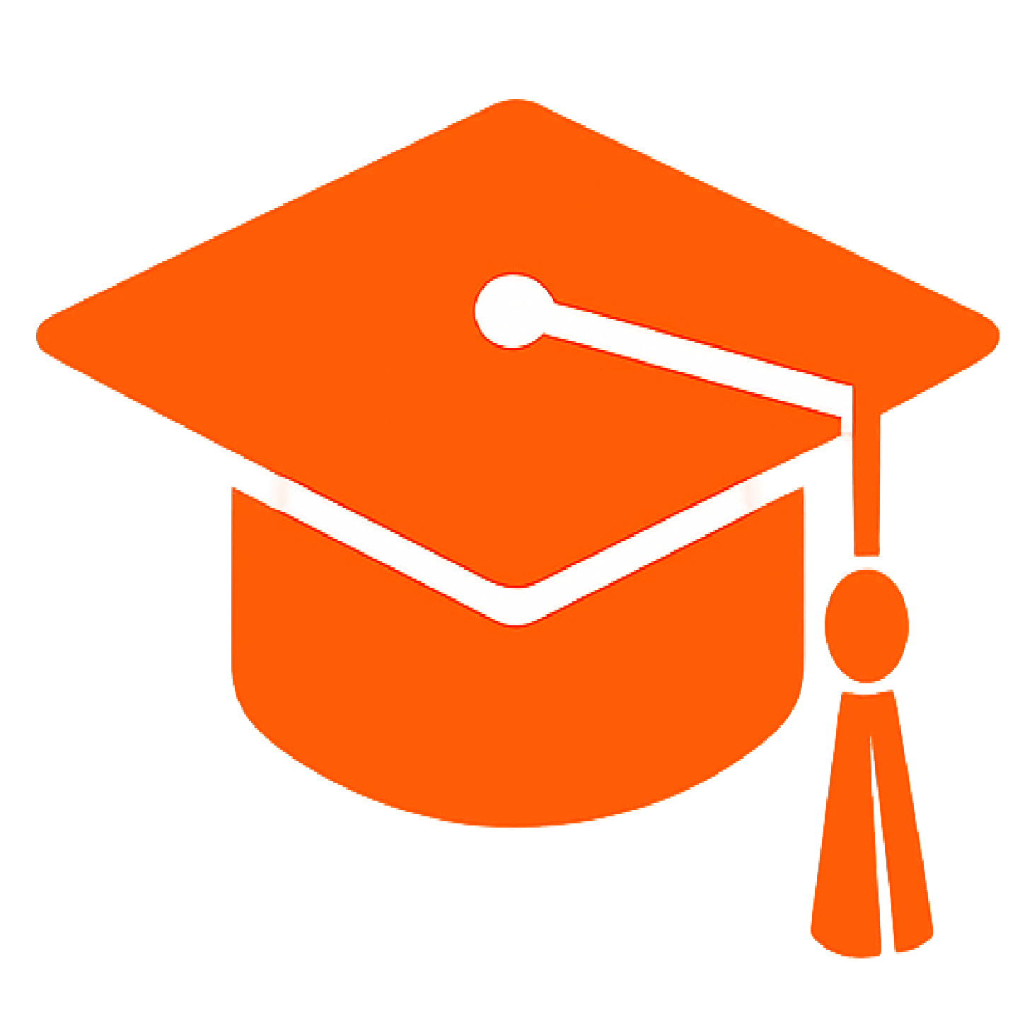 Certified leadership coaching graduation cap icon in orange