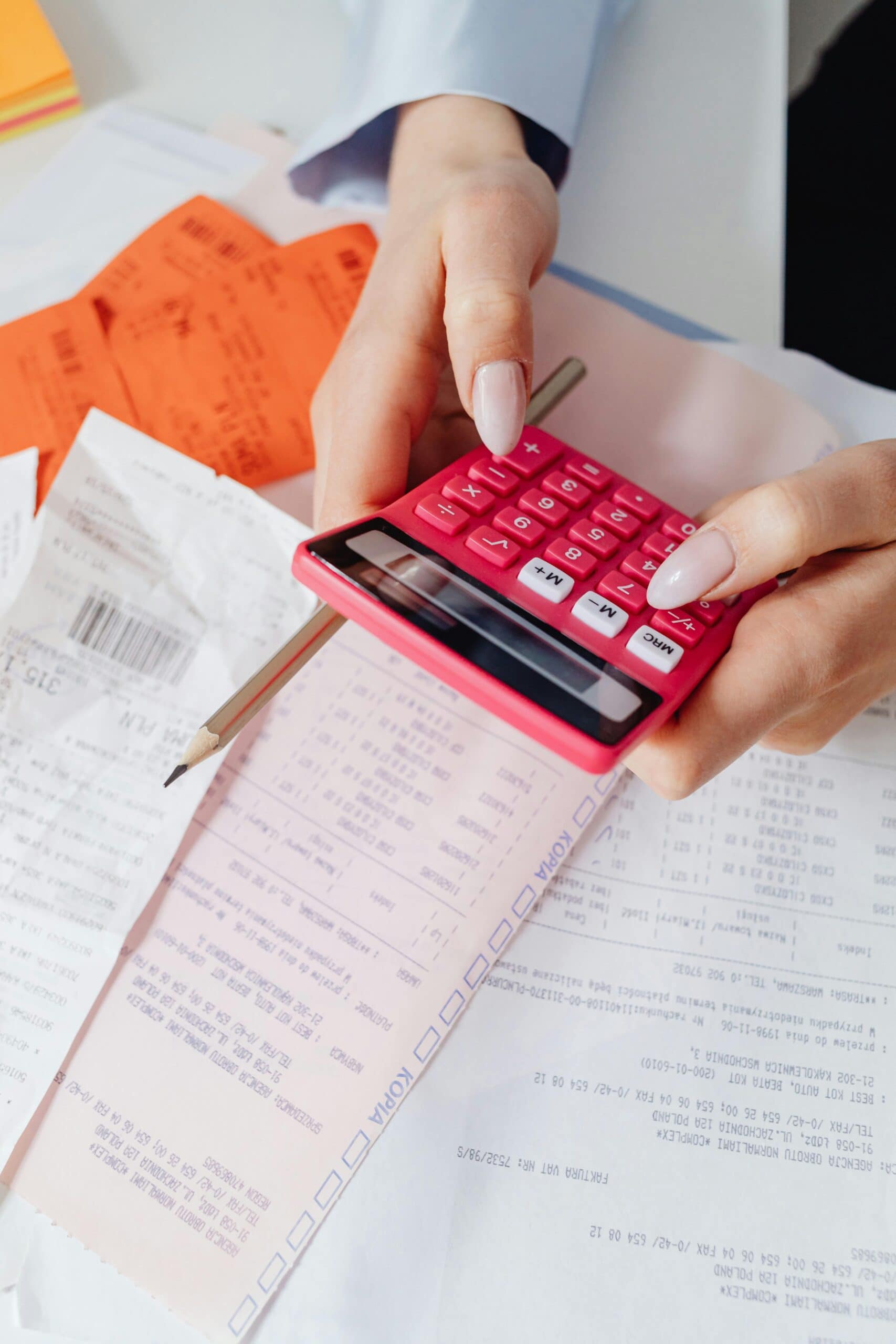Restaurant cost control systems using calculator and financial tracking documents