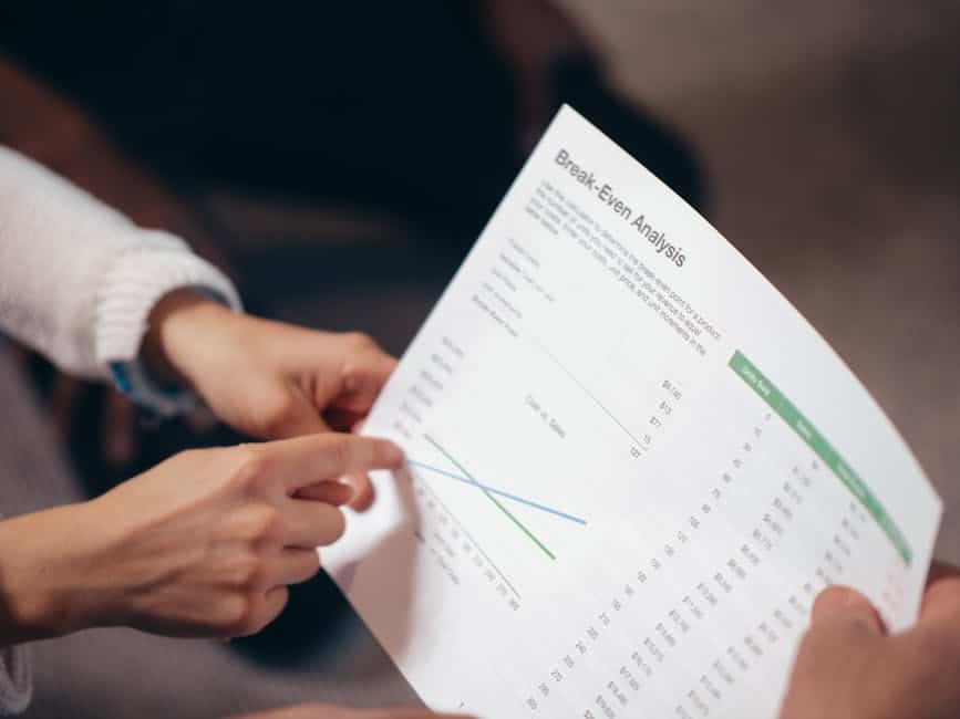 Restaurant break-even financial model showing fixed costs and contribution margin calculation