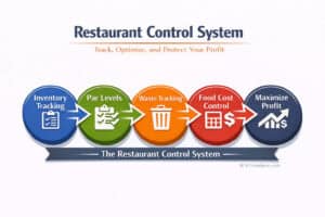 Restaurant control system showing inventory tracking, par levels, waste tracking, food cost control, and profit optimization
