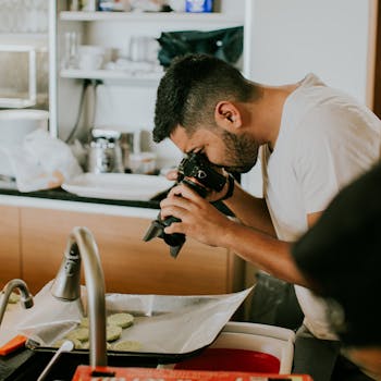 chef photographing a dish during restaurant menu development
