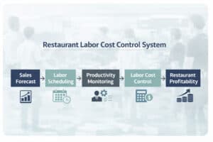 Restaurant labor cost control system showing how sales forecasting, labor scheduling, and productivity monitoring improve restaurant profitability