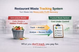 Restaurant waste tracking system showing how untracked food waste leads to hidden profit loss and how tracking improves food cost control
