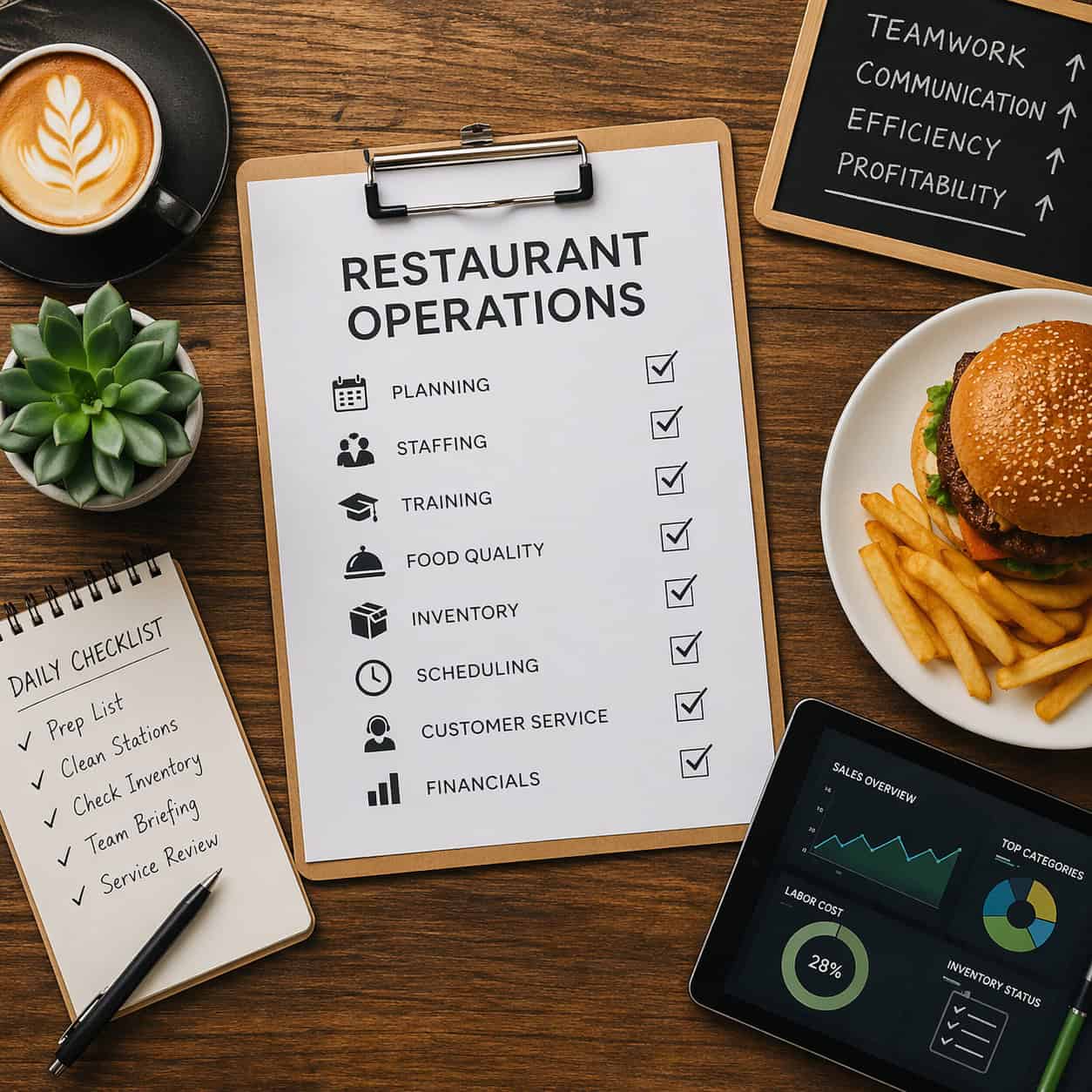 restaurant order verification checklist and kitchen workflow process