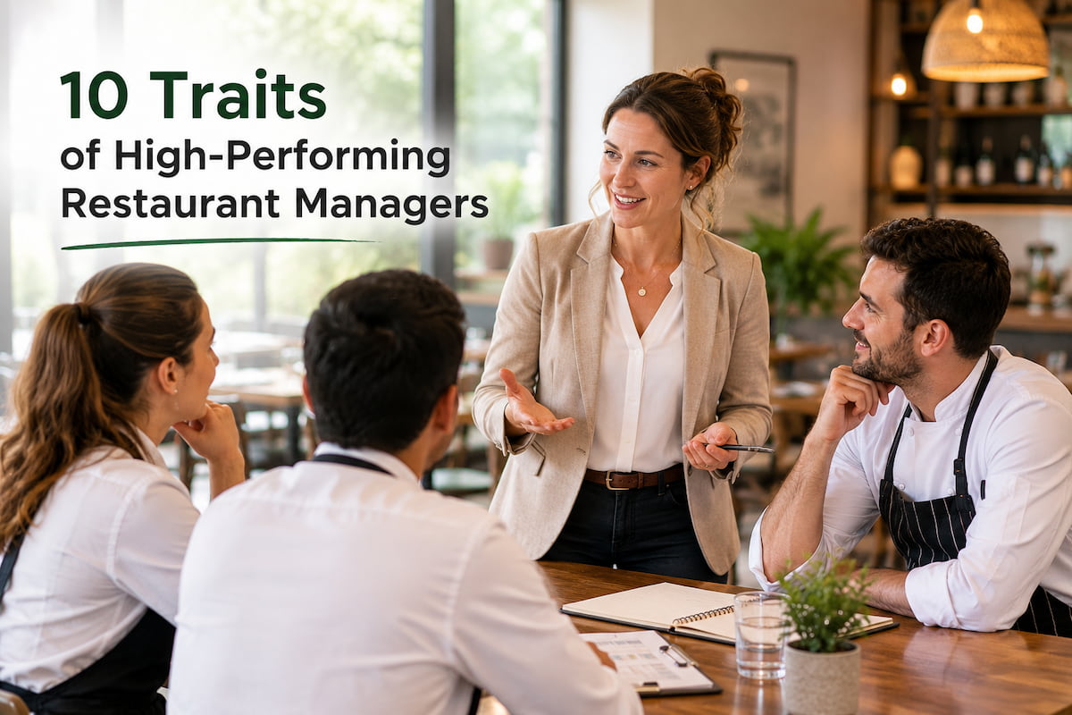 Restaurant manager leading a successful hospitality team